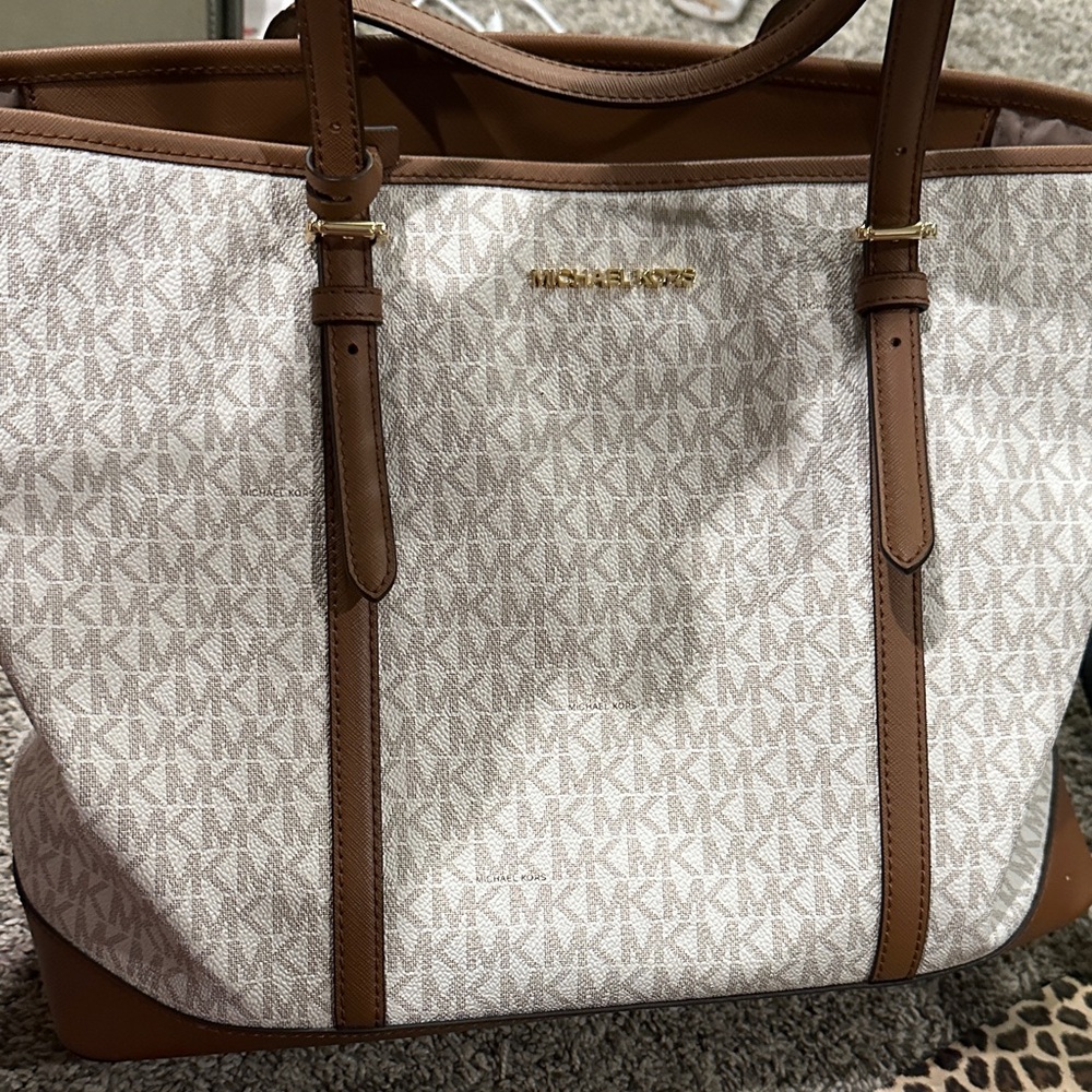 Michael Kors Cream and Brown Tote